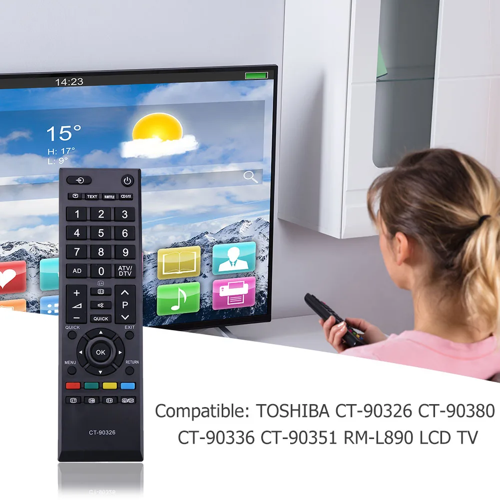 Plastic Remote Control Replacement Television Controller Accessories for Toshiba CT-90326 CT-90380 for Toshiba CT-90336 CT-90351