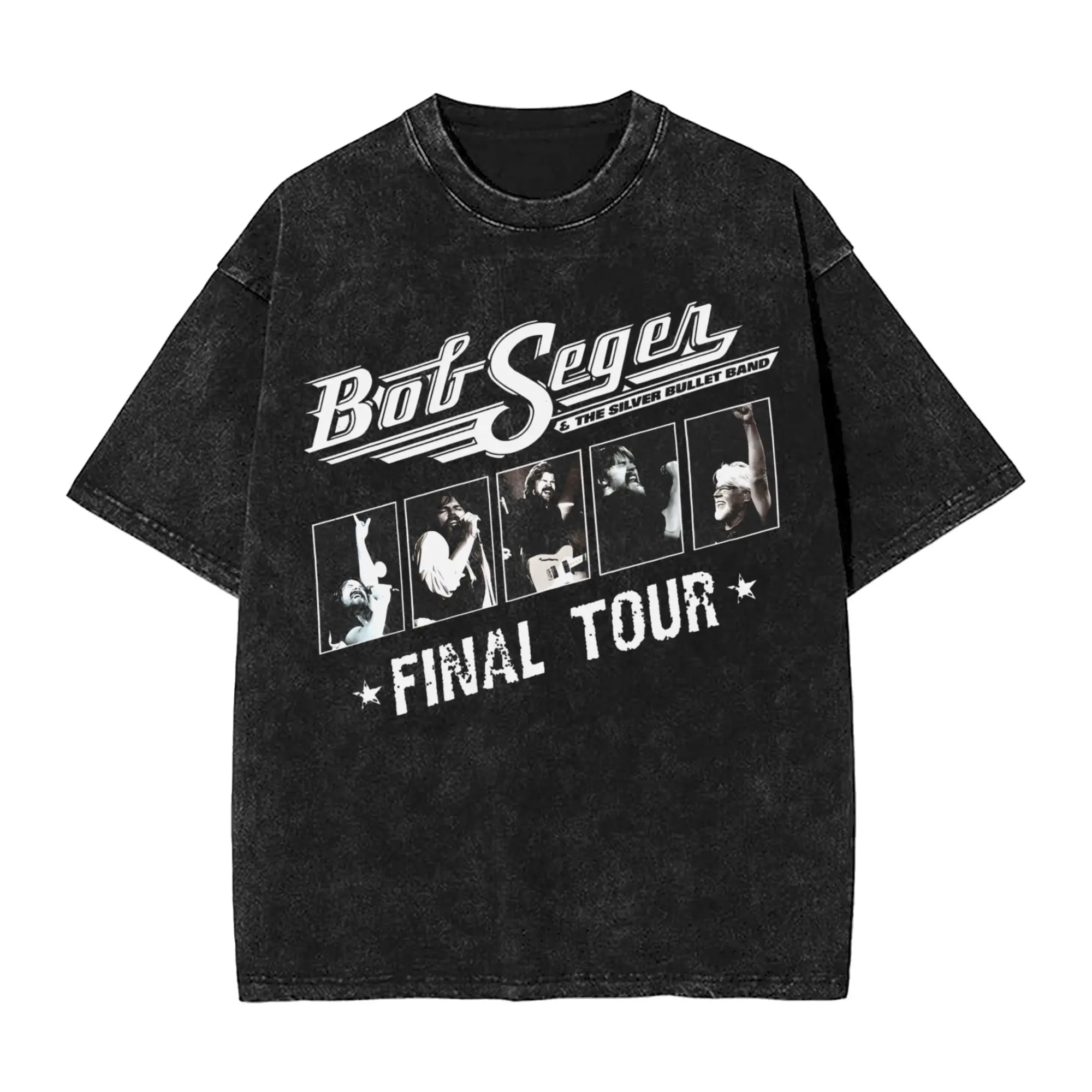 Bobs legend rock and Roll Segers Final Tour  Merch Washed T Shirt for Men Women Streetwear Hip Hop T-Shirts