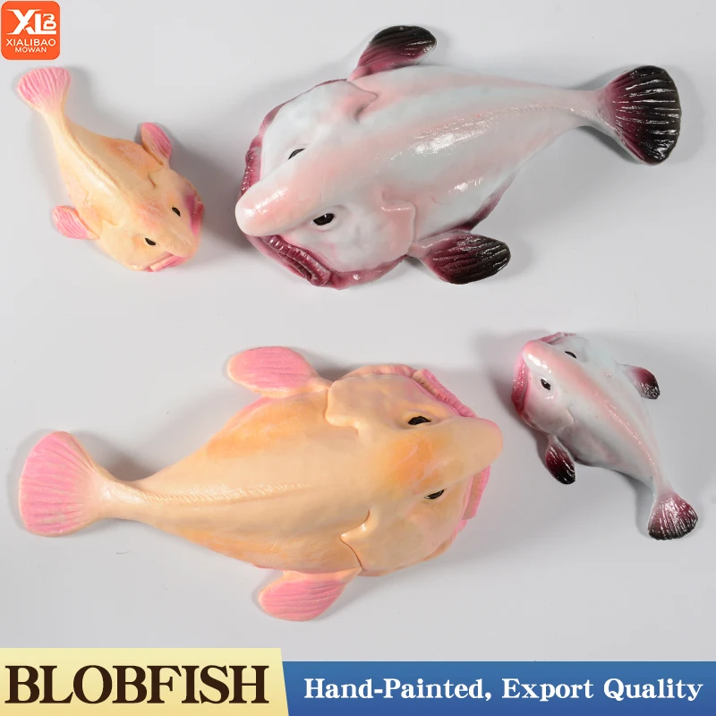 โมเดลปลาบล็อบฟิชจากทะเลน้ำลึกของออสเตรเลีย (Psychrolutes marcisus) ของเล่นแอคชั่นฟิกเกอร์พีวีซีสำหรับเด็ก ของเล่นเสริมพัฒนาการ รูปแบบสัตว์ทะเล ของขวัญ