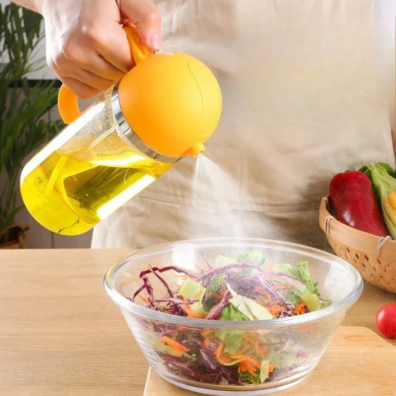glass oil bottle, watering can, tank, vinegar, kitchen spray pouring, automatic opening and closing of storage