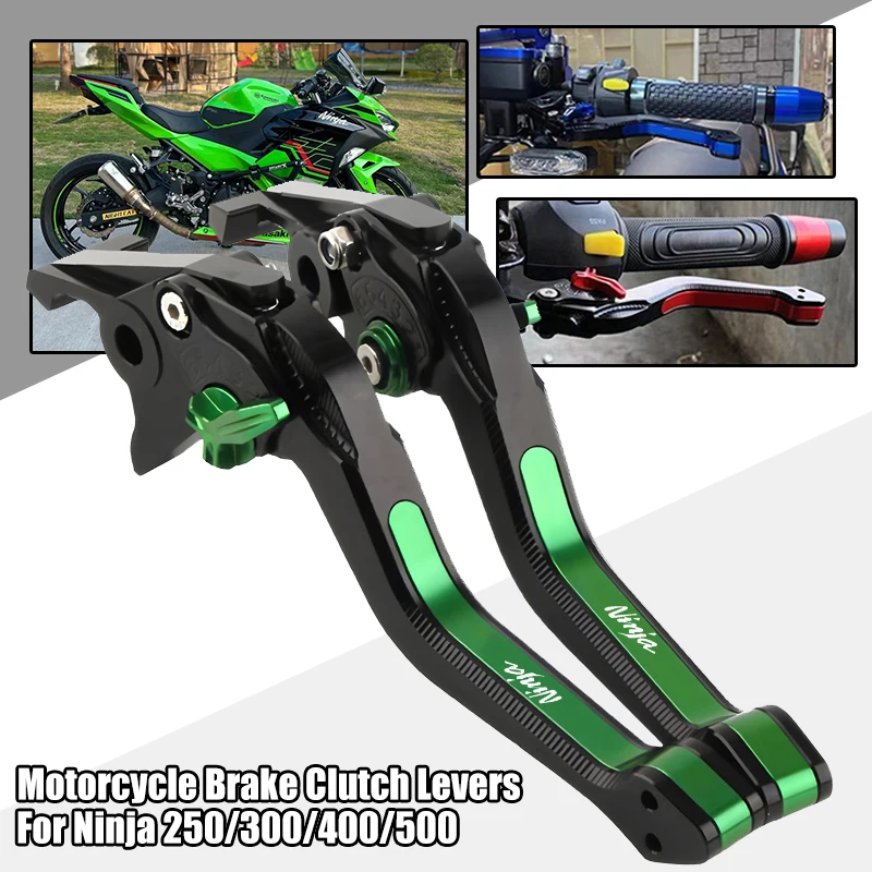 

Для мотоциклов Ninja 250/300/400 2008-2022, NINJA500: Аксессуары, алюминиевые рычаги тормоза и сцепления с ЧПУ, 3D короткие регулируемые рычаги