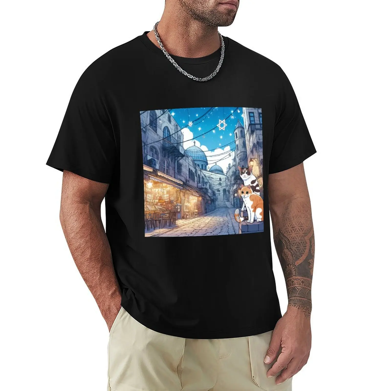 

Jerusalem Cats T-Shirt Christmas Casual Short Sleeve Top