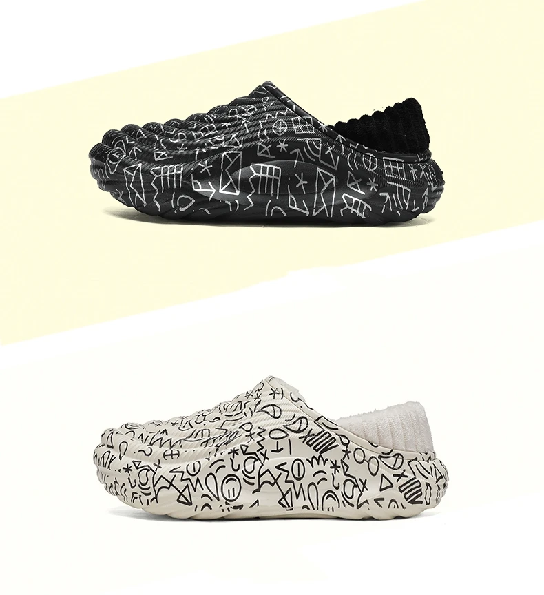Modische Winter-Herren-Baumwollpantoffeln, Outdoor-Warm-Schuhe, Indoor-Hausschuhe für Paare, Wasserdichte Plüsch-Warm-Pantoffeln für Männer – Detail 3