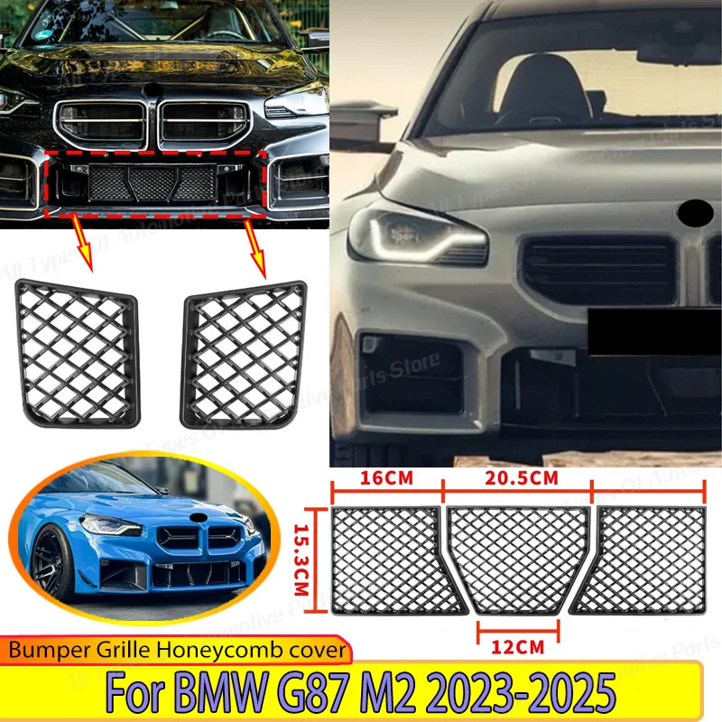 3/5pcs Bumper Grille for BMW G87 M2 2023 2024 2025 Front Lower Racing Grill Radiator Mesh Honeycomb Cover Body Kit Tuning Trim