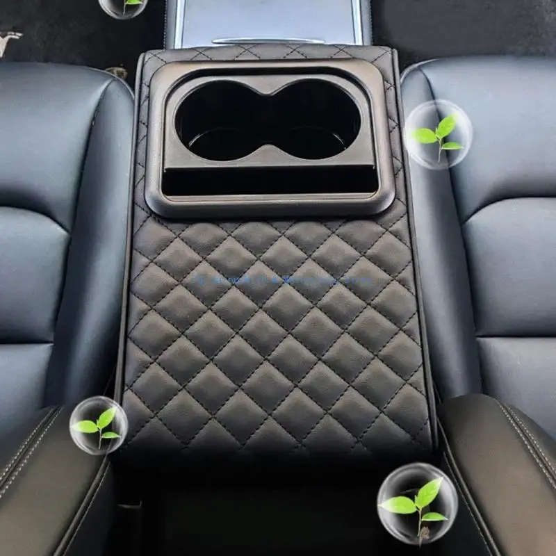 270E مسند ذراع السيارة متعدد الوظائف صندوق حامل الكأس وسادة زيادة التوافق العالمي وحدة التحكم المركزية غطاء صندوق مسند الذراع #5