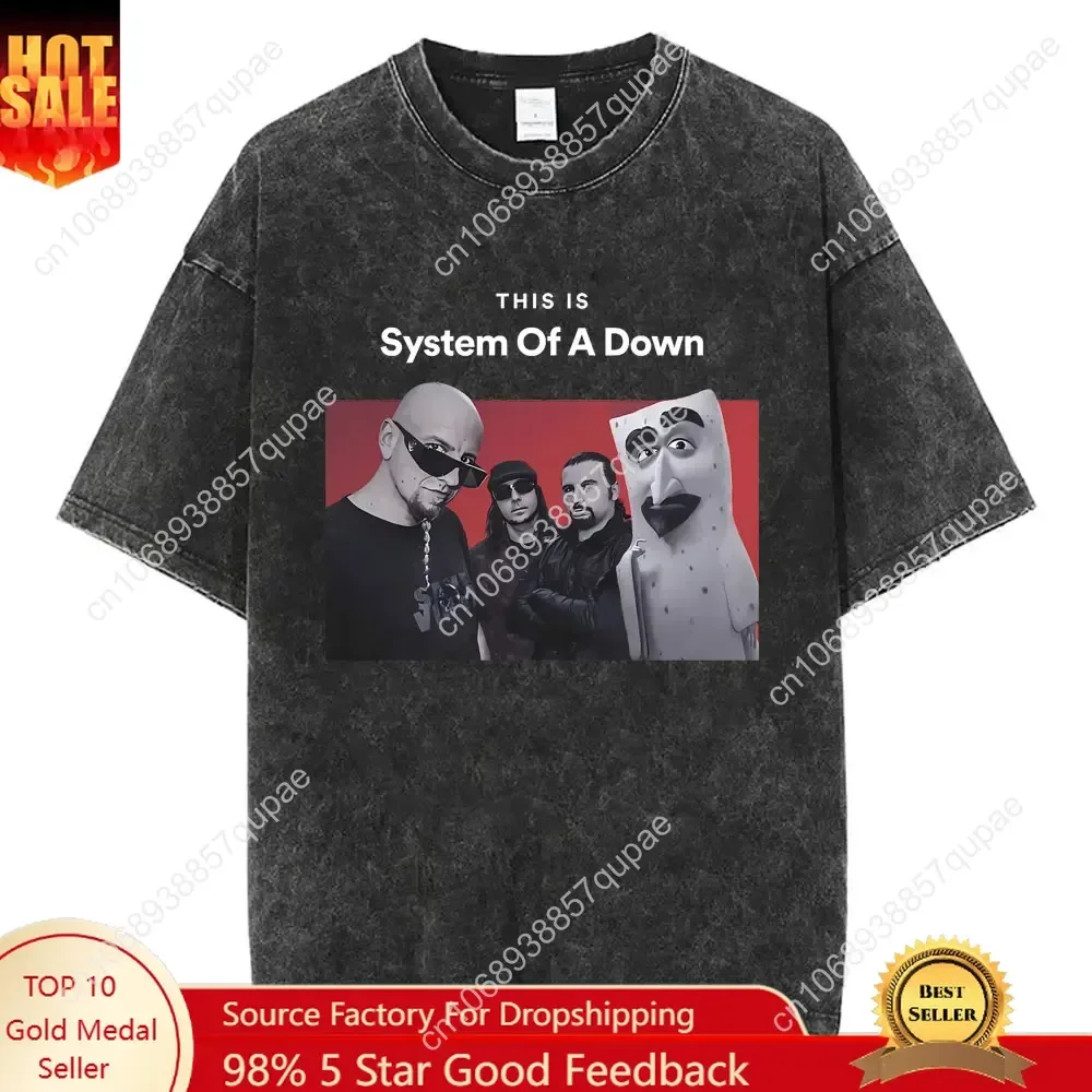 

Washed Vintage System of A Down Toxicity Chop Suey I Cry When Angels Deserve To Die Tshirt Mens Rock Alternative Metal T-shirts