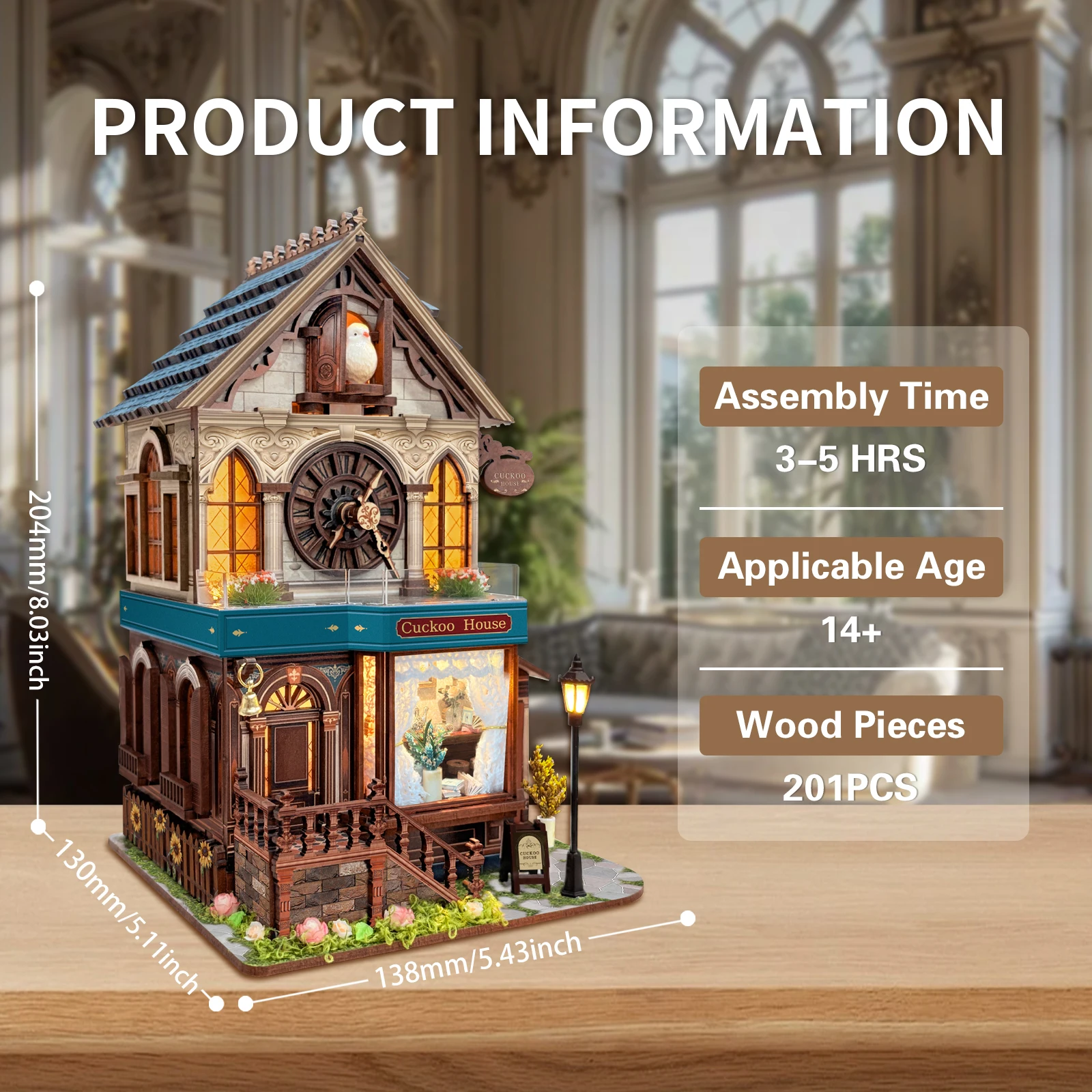 DIY Houten Koekoekhuis Cottage Poppenhuizen Miniatuur Model Kit Casa Poppenhuis met Meubelverlichting voor Vrienden Verjaardagscadeaus
