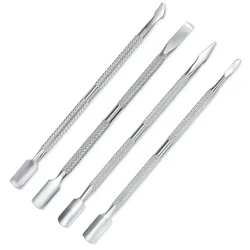 4 pz/lotto In Acciaio Inox Rimozione Della Cuticola Doppia Faccia Dito Pelle Morta Spingere Unghie Spingipelle Manicure Strumento Per La Cura Delle Unghie