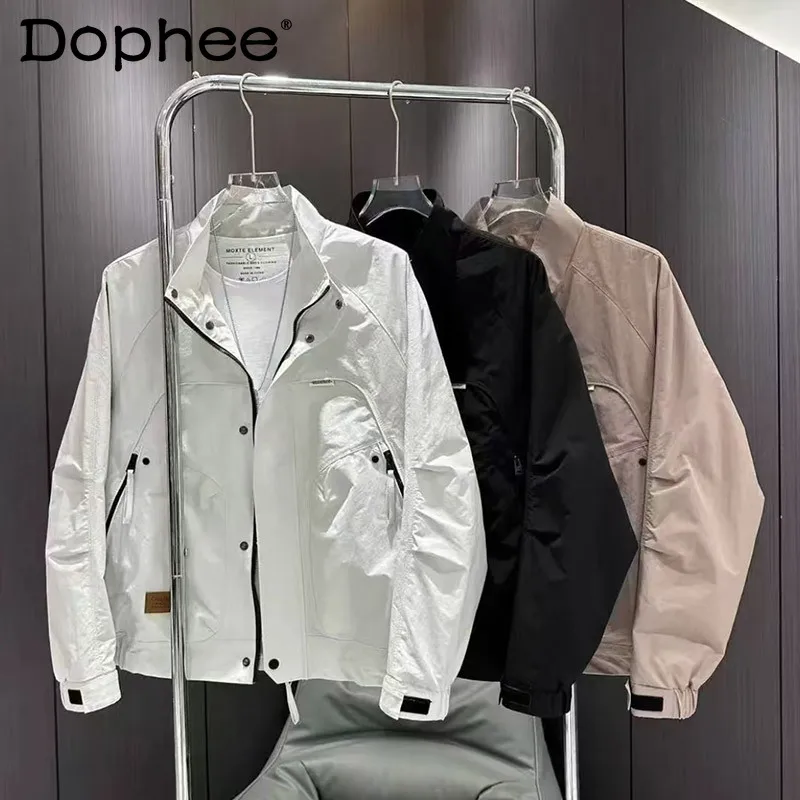 

2025 New High-end Stand-up Collar Fashion Trendy Men's Jacket Jacket Daily Commuting Loose Casual Jacket