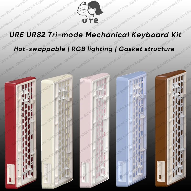 

UR82 Wireless Mechanical Keyboard Kit DIY Switch Customized Hot Swap RGB Bluetooth 2.4G Wired Gasket Keyboard Support QMK VIA