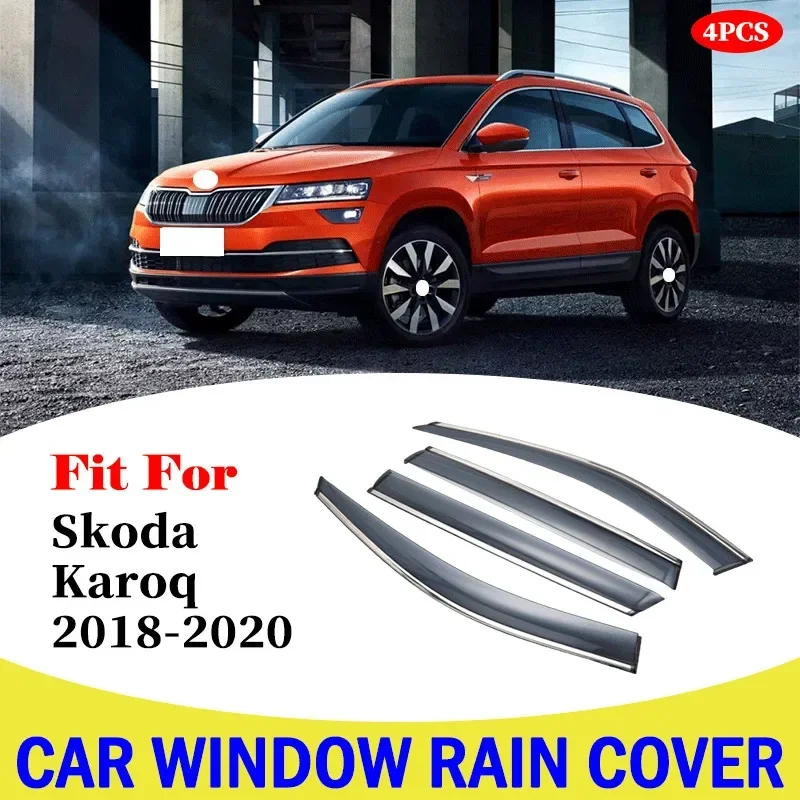 

For Skoda Karoq 2018-2020 window visor car rain shield deflectors awning trim cover exterior car-styling accessories parts