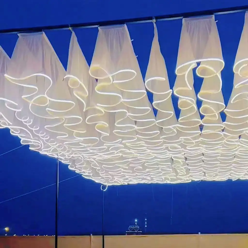 

LED Gauze Curtain Lights,Vertical 40-50cm Height Soft Warm White Glow,for Wedding Backdrop,Festive Party Ambience Lighting Decor