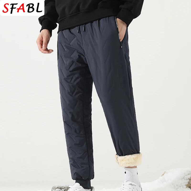 

New Winter Thicken Men's Pants Casual Trousers Windproof Sweatpants Winter Trendy Long Pants for Men Warm Comfortable Pants Male
