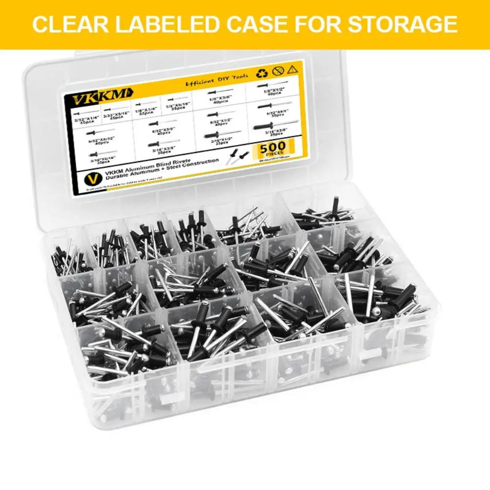 500 قطعة/المجموعة 304 الفولاذ المقاوم للصدأ الفطر رئيس المسامير كيت جولة رئيس 14 أحجام البوب المسامير الأسود دائم المسامير العمياء الاستخدام الصناعي