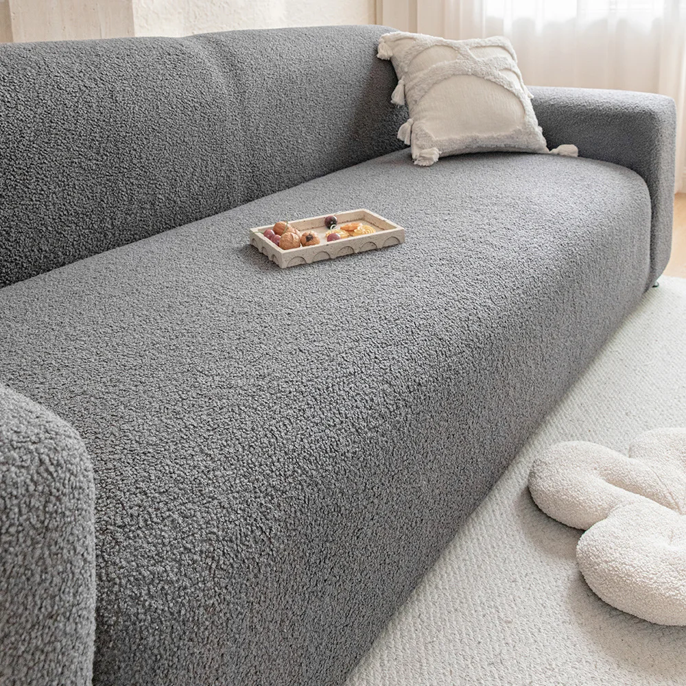 Jacquard Velvet Elastic Sofa Cover Universal Full Package Living Room Sofa Cover Thickened Plush Dust-proof Anti Cat Scratching