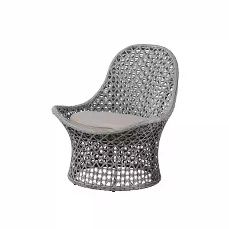 Nordic outdoor rattan leisure bed, courtyard garden lounge chair, villa round bed terrace furniture