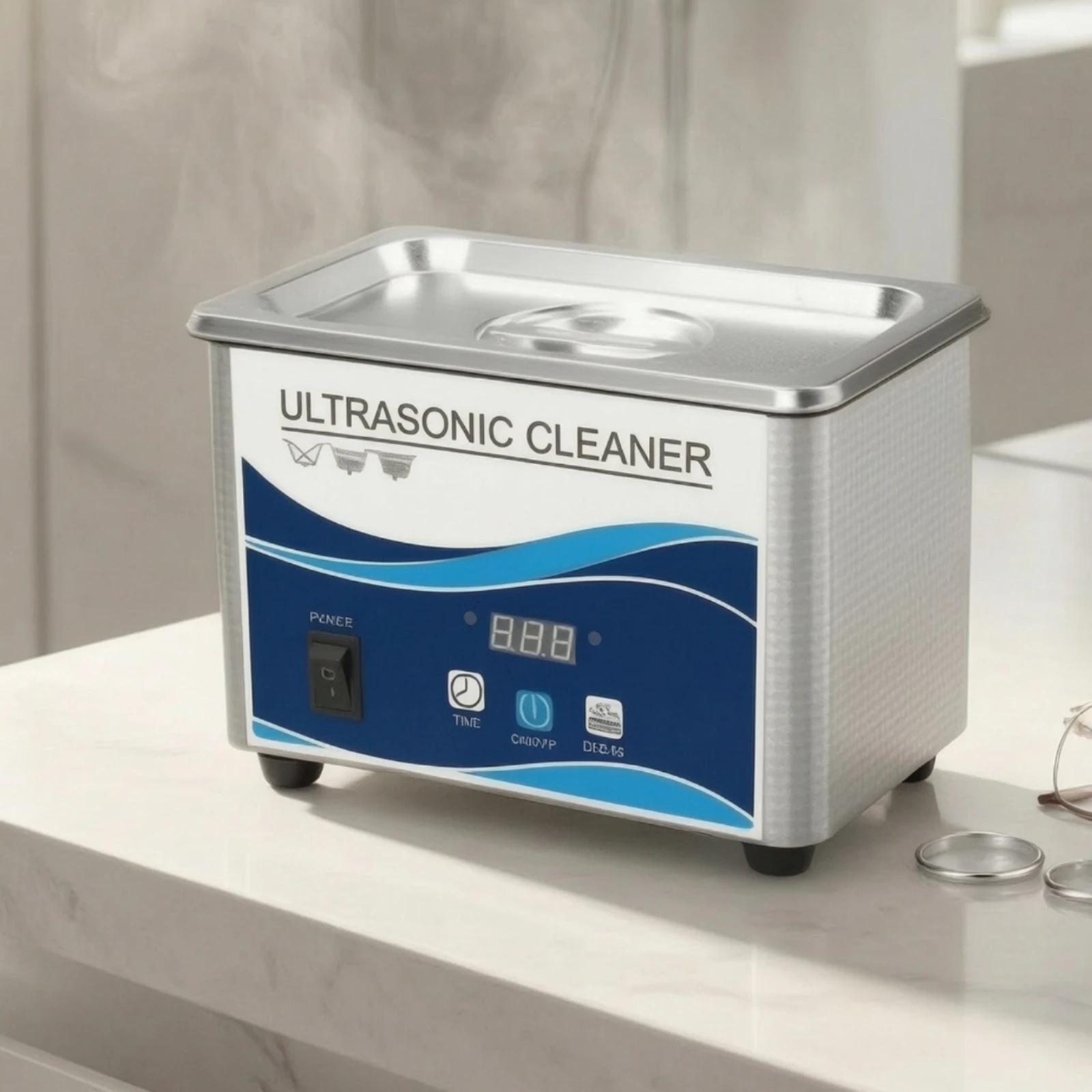 Sonic Cleaner with Stainless Steel Tank Compact Sonic Cleaner with Digital Timer Cleaning Machine 40kHz 35W
