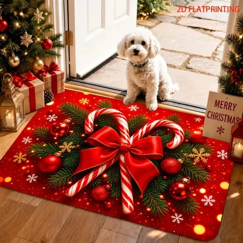 VIKAMA Cartoon Santa Claus Doormat Durable & Machine Washable Bedroom Entrance Rug Home Living Room & Kitchen Doormat