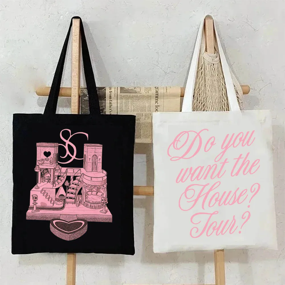 سابرينا كاربنتر هاوس جولة 2025 حقيبة قماش قنب التسوق Y2k حقيبة تسوق حقيبة المتسوق لمحبي هدية #6