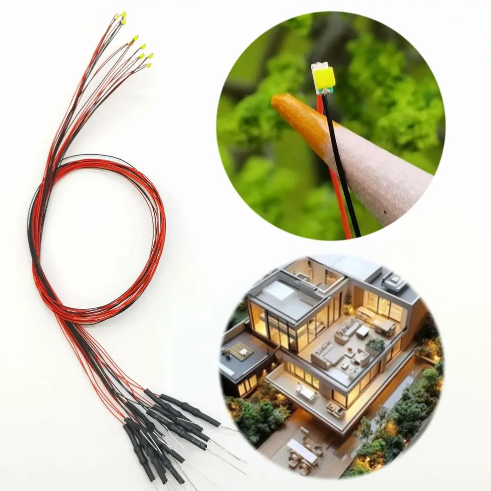 Miniature SMD Wired LED Chips 12V DC For Architectural Model Sand Table Landscape Decoration Lighting Hobby Parts Kit