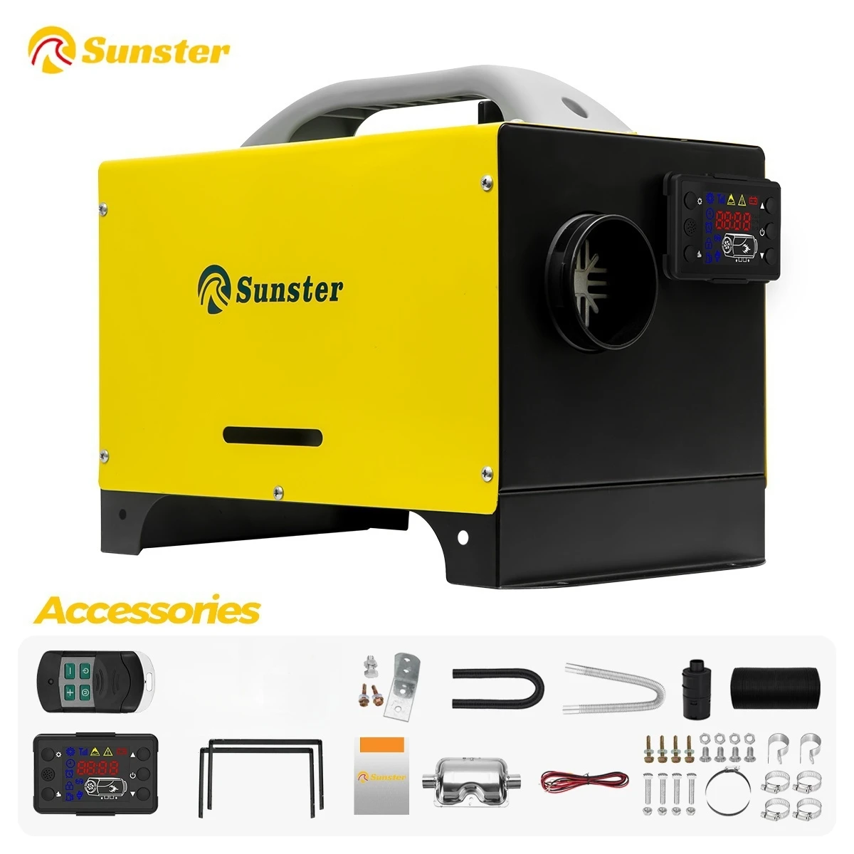 8 kW-os 12 V-os és 24 V-os hordozható, minden az egyben dízel légfűtő LCD monitorral, parkoló légfűtő lakókocsikhoz, sátorkocsikhoz
