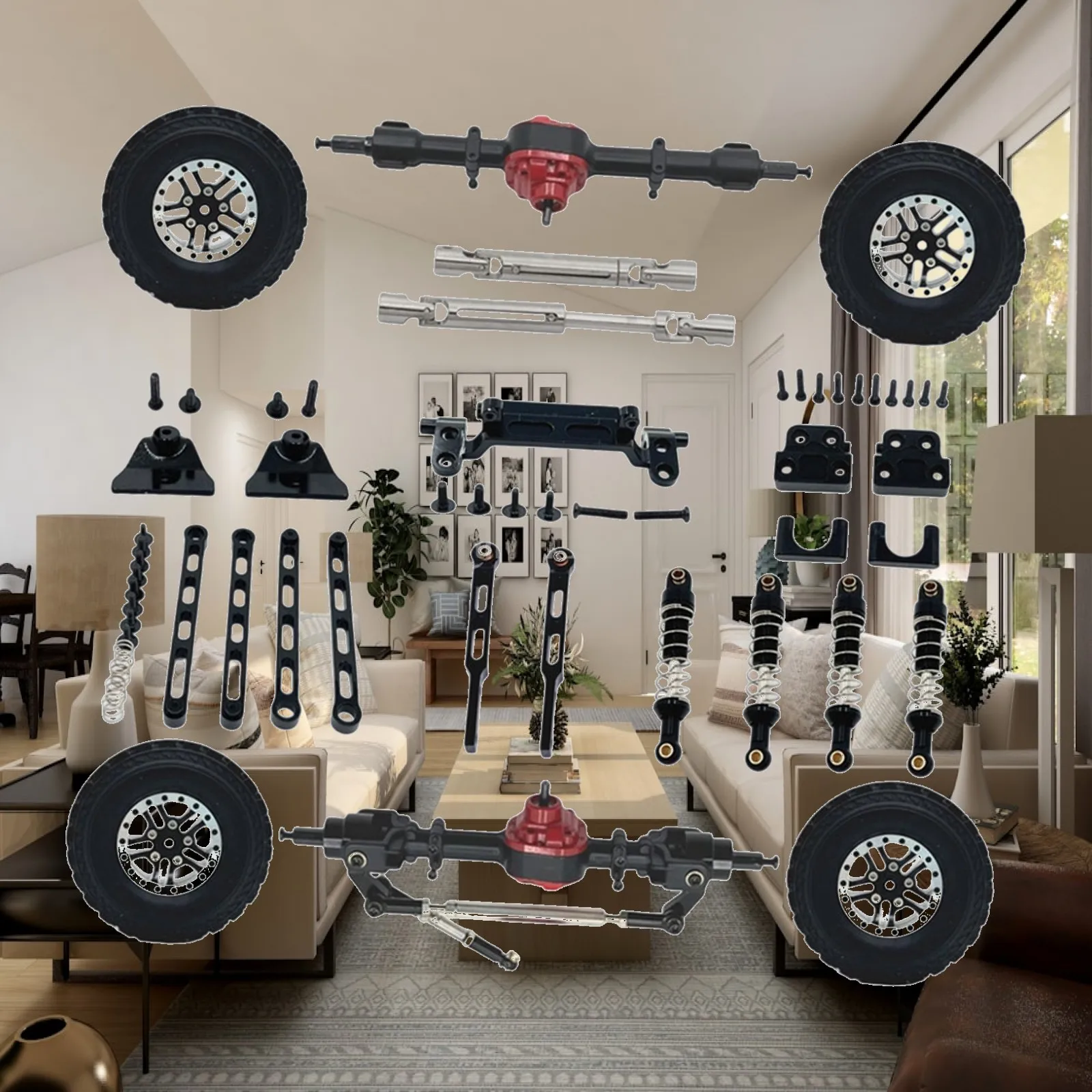 

Front Rear Axle DIY Kit 1:12 Scale Upgrade for MN82S LC79 MN82