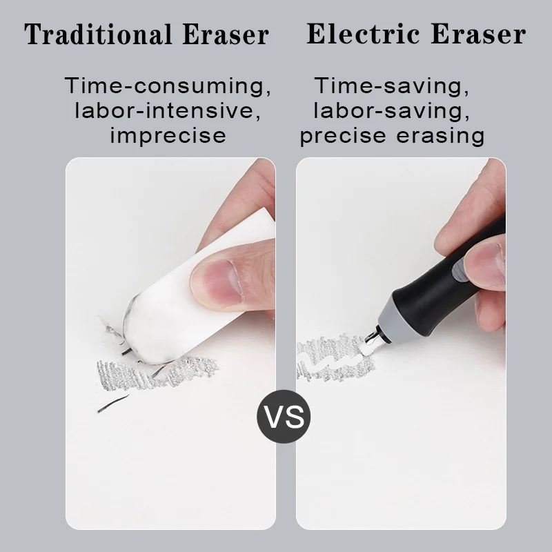 Electric Eraser Battery Operated Eraser Replacable Refills for Artists Pencil Drawing Sketch Stationery School Student Supplies