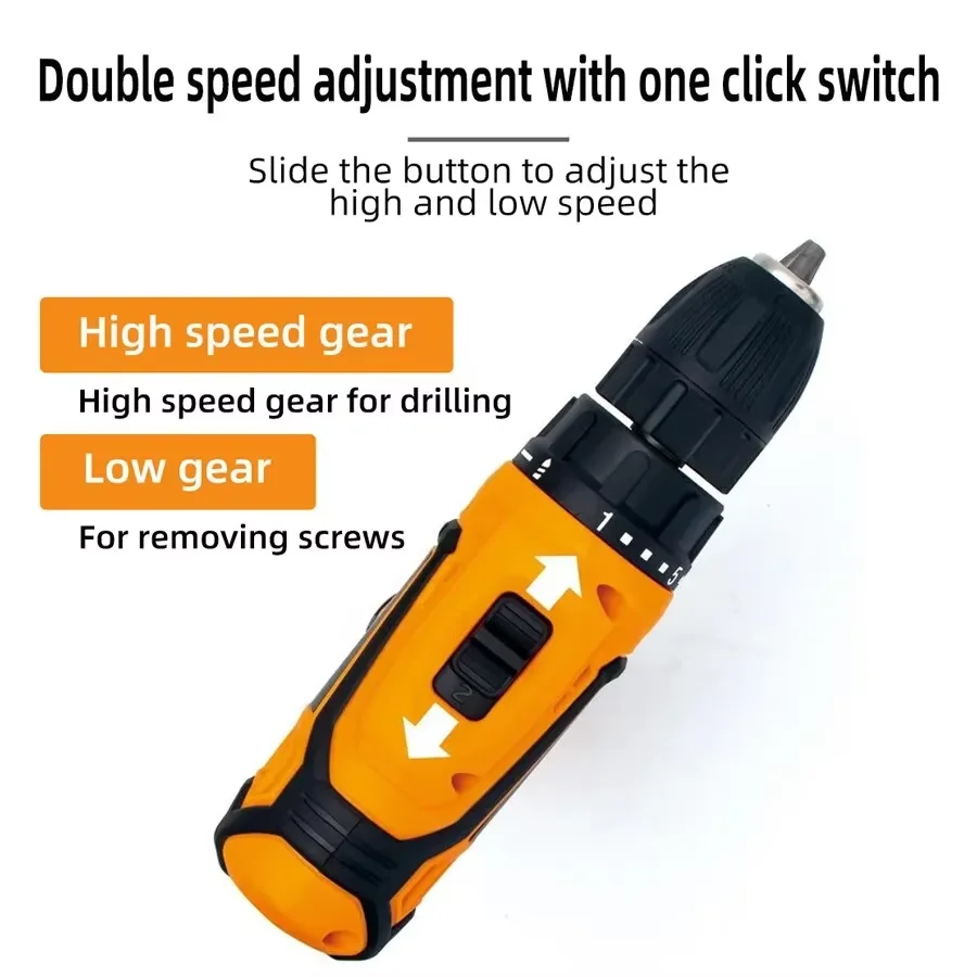 HILDA 12V/16.8V Cordless Drill, Compact Electric Screwdriver with LED Light, Portable Power Tool for DIY Must-Have
