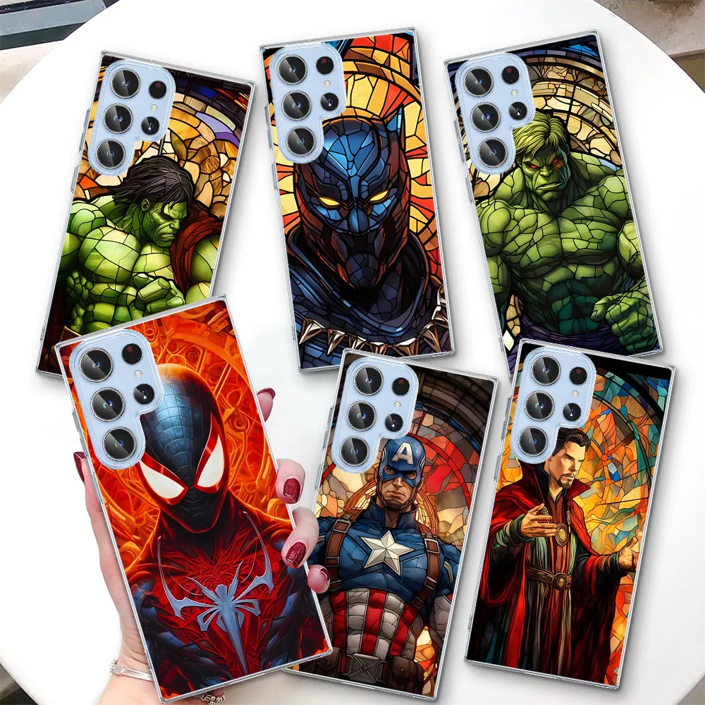 Marvel Super Hero Art Soft Case for Samsung Galaxy S24 S10 Lite S20 S21 FE S22 S23 Ultra S9 Plus S10e S8 Transparent Phone Cover