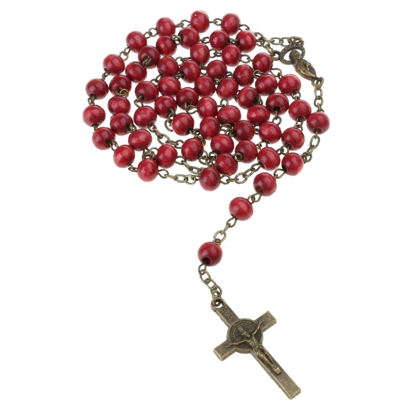 Rosary for Cross Necklace for Men Women Crucifix for Cross Beaded Necklace Chain Catholic Necklace Religious Rosary Jew