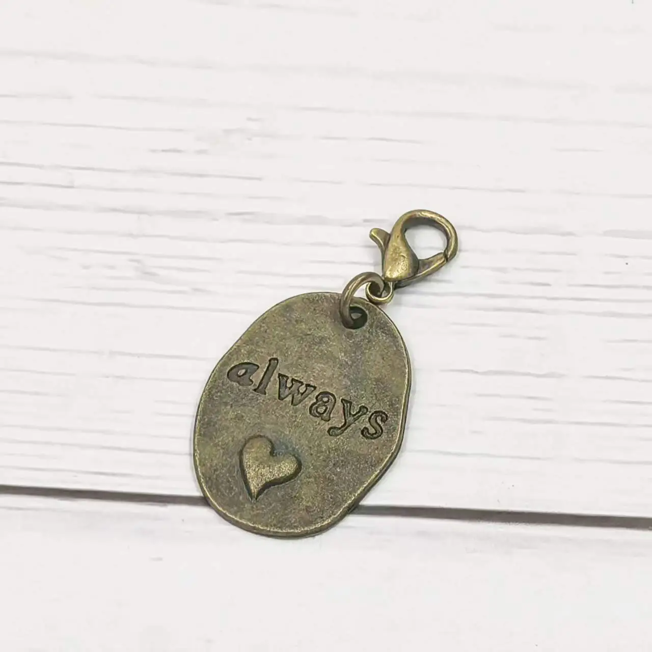 30PCS Oval Dangle Charm Pendants with Lobster Engraved always Love Heart 38mm Long Fit DIY Crafts Accessories Handmade Supplies