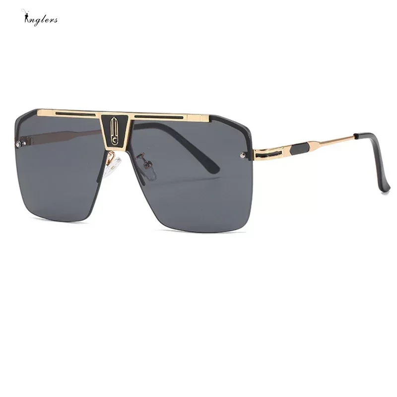 2024 Gradient Square Sunglasses Men Women Trendy Vintage Brand Design Oversized Rimless Sun Glasses for Female Eyewear UV400