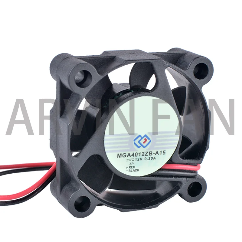 COOLING REVOLUTION-MGA4012ZB-A15 de 4cm, 40mm, 4015, 12V, 0.20A, 2 cables, rodamiento de bolas doble, ventilador de refrigeración de gran volumen de aire