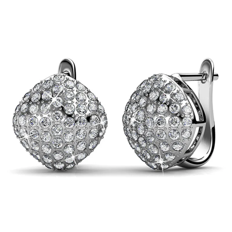 

Daisini Luxury Full Crystals from Swarovski Piercing Stud Earrings Boho Style Women Wedding Engagement Birthday Party Custom