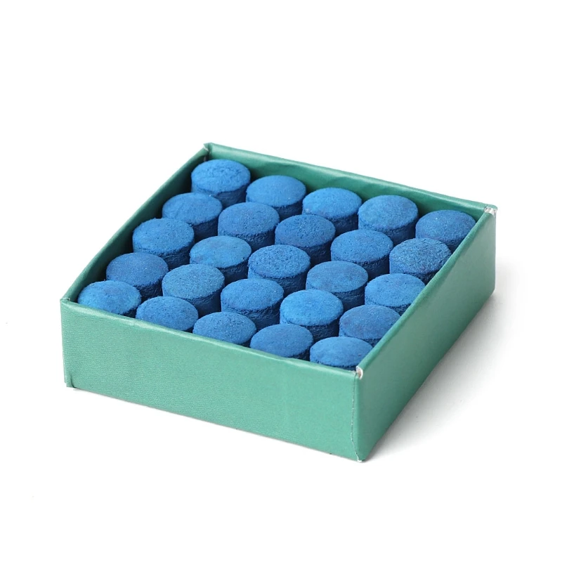 50Pcs 2 Sizes Blue Pool Cue Tips Pool Billiard Cue Tips Billiard Stick Tips Kits with Storage Box for Snooker Pool Cues