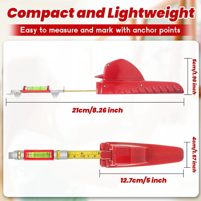 Top-Picture Hanging Tools All In 1 Picture Hanger With Picture Frame Level Ruler Portable Wall Hanging Kit