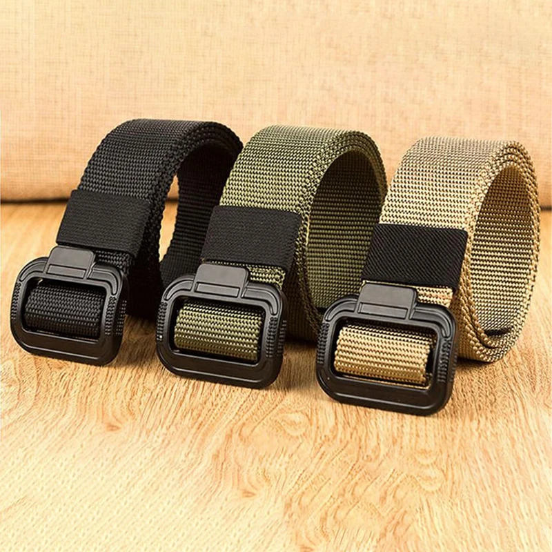 Tactical Men Belt Hunting Belts Adjustable Belt Men Outdoor Travel Tactical Waist Belt with for Aluminum Alloy Buckle 125Cm