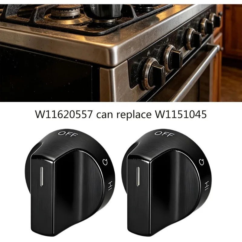 AT28-5Pcs W11620557 Metal Stove Knob Replacement For Whirlpool W11510457 WFG525S0JV5 WFG525S0JV6 WFG550S0LB4 Stove Parts