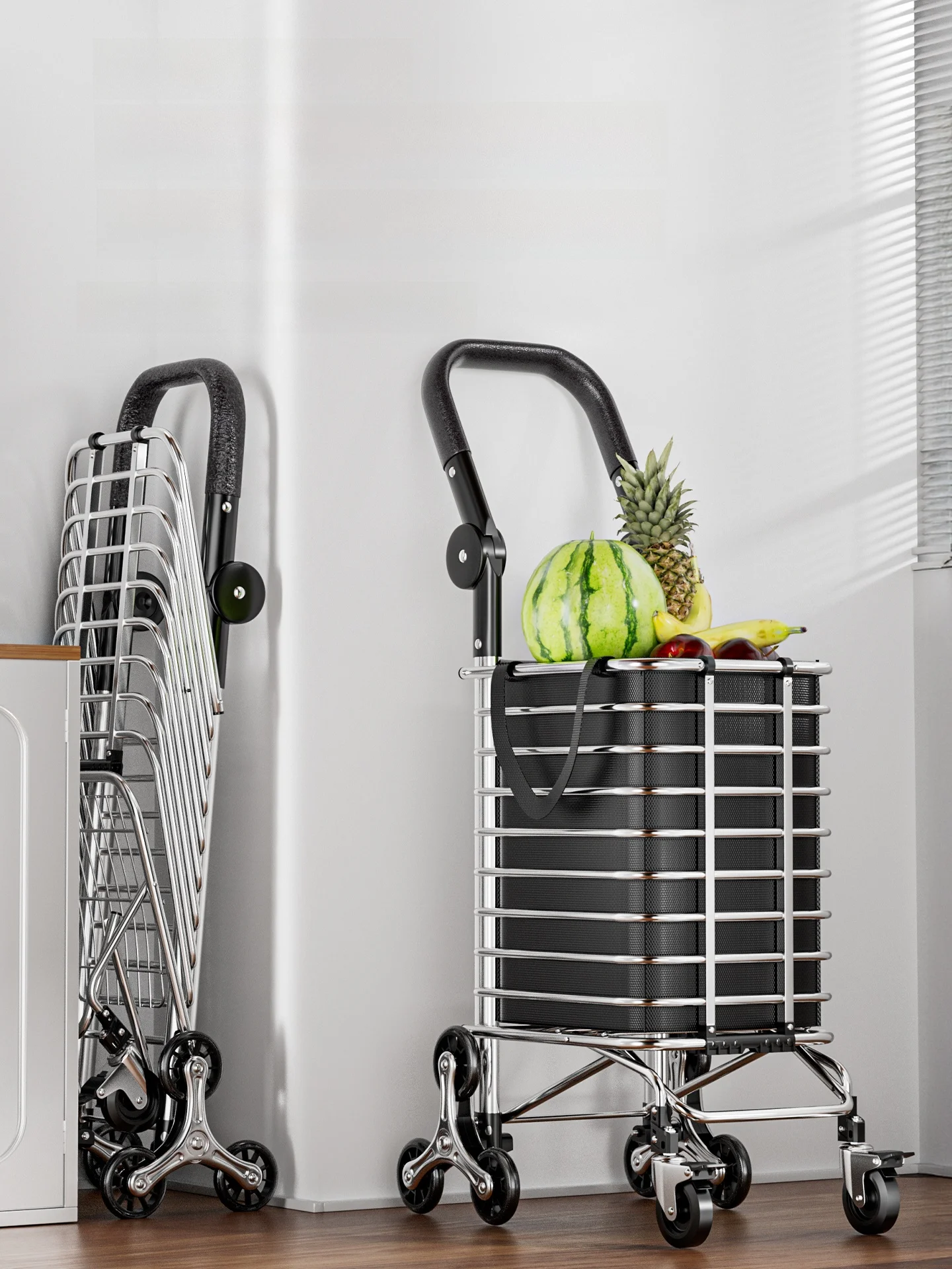 gianxi-portable-folding-aluminum-alloy-shopping-cart-vegetable-buying-hand-pulled-cart-lightweight-stacking-home-use-model