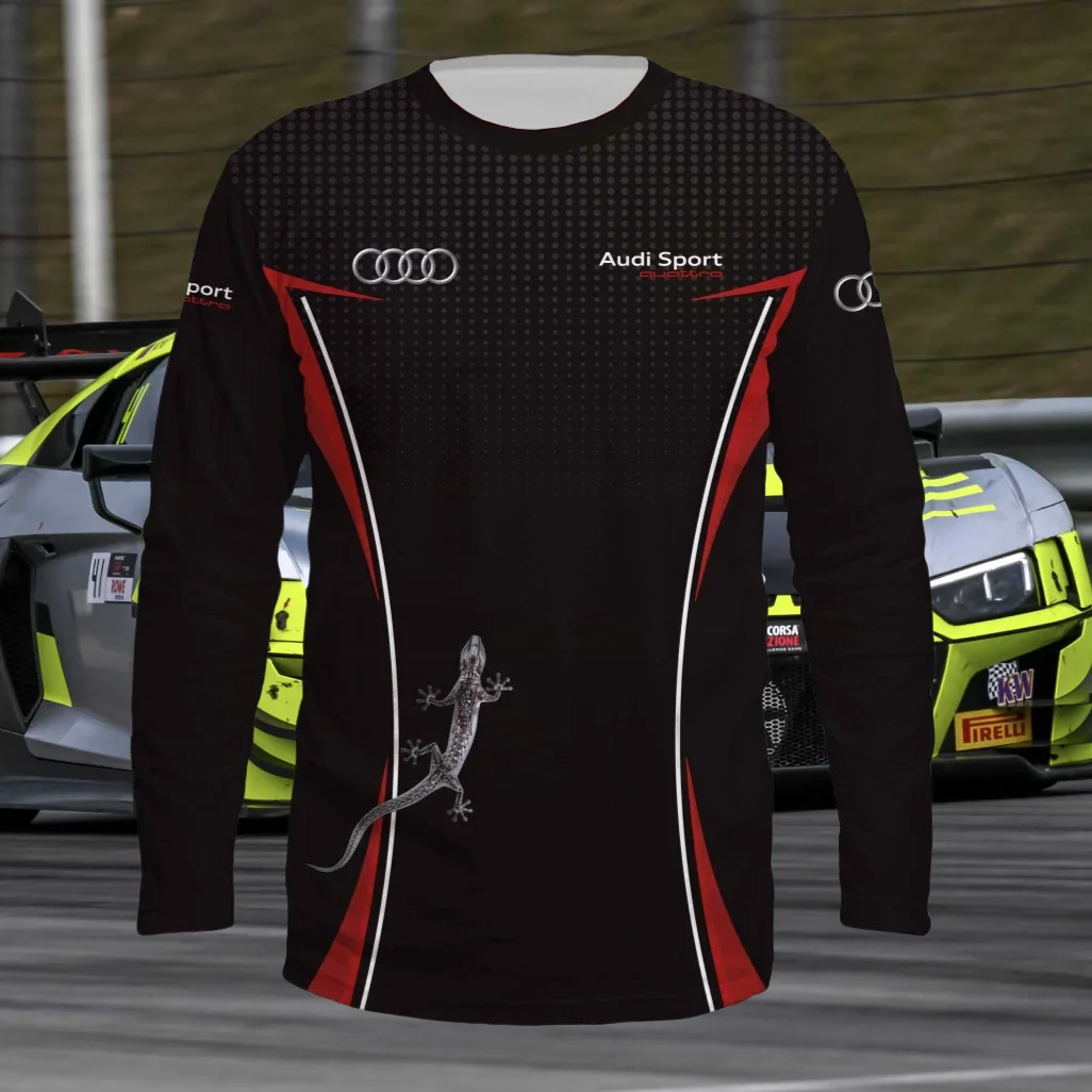 

2025 Audi Authorized Motorsport Quattro Racing Long Sleeve Top Men's and Women's Breathable Quick Dry Sweat Absorbing Moto