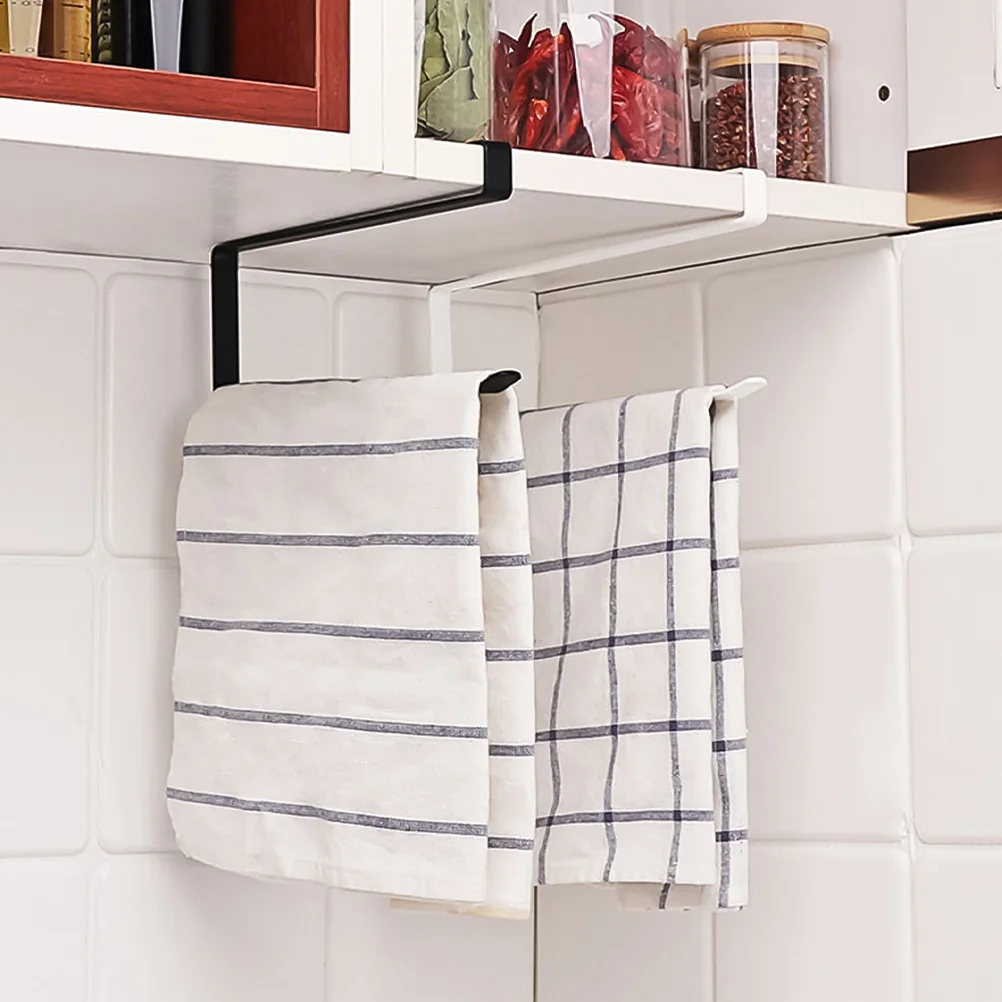 2pcs Household Roll Paper Rack Kitchen Towel Holder Under Cabinet Roll Paper Rack Iron Roll Paper Rack