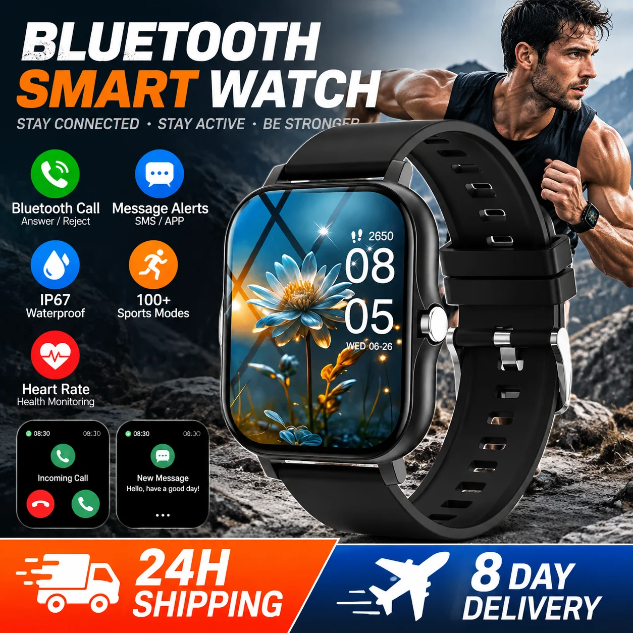 GTS4 Men SmartWatch New Women Gift Full Touch Screen Sports Fitness Watch Bluetooth Calls Digital Smartwatch Waterproof Band H10