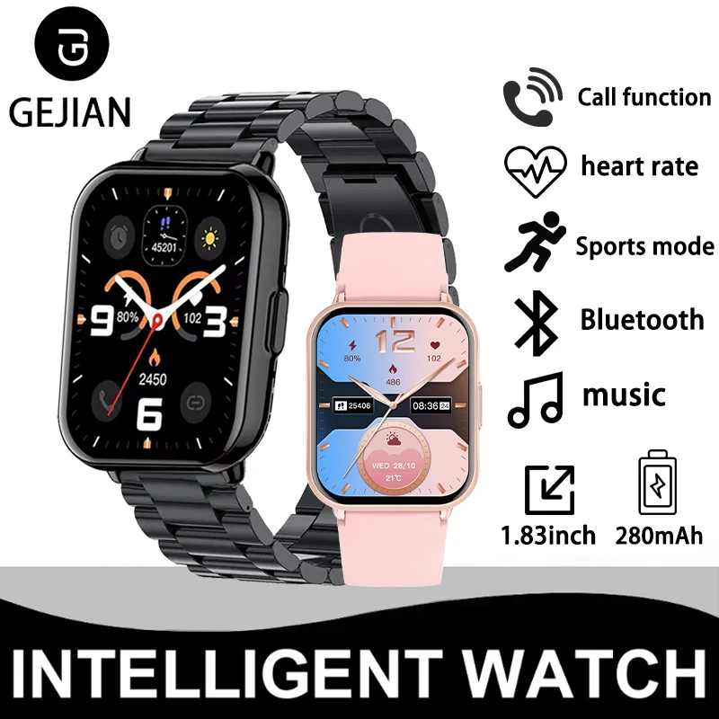

GEJIAN мужские новые умные часы 1,83 дюйма 240*284 TFT HD экран мониторинг сердечного ритма и здоровья Android IOS универсальные мужские часы