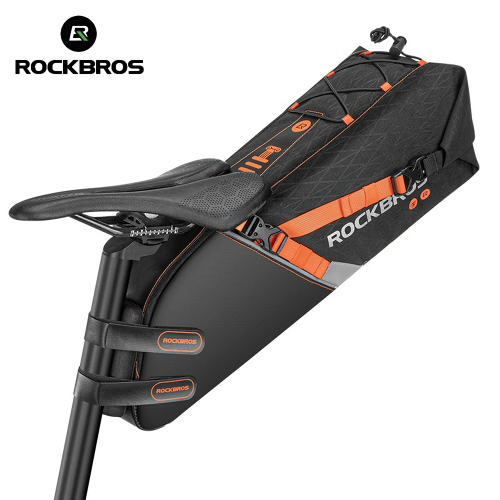 ROCKBROS Bicycle Tail Bag -10L Large Capacity Road Bike Mountain Bike Saddle Bag, Waterproof Inner Tank,Outdoor Riding Equipment