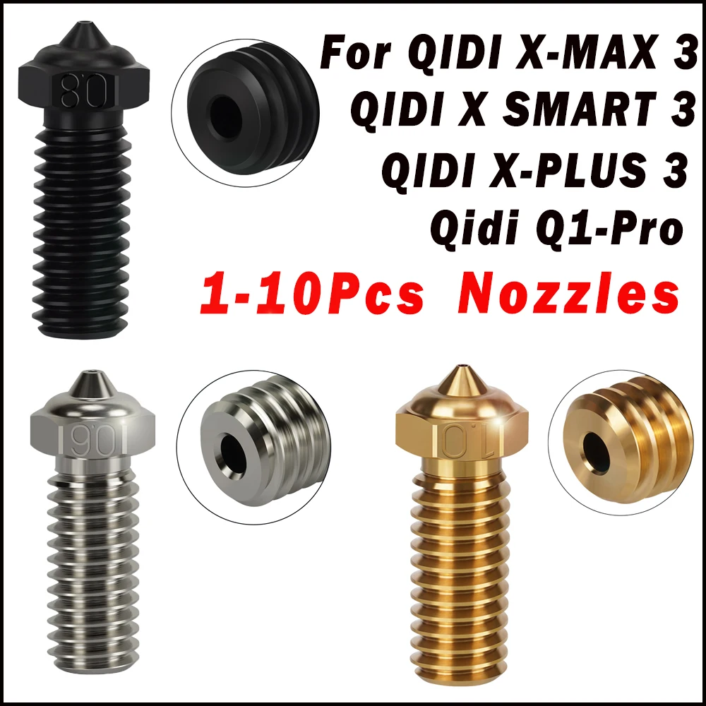 Boquilla para QIDI TECH X PLUS 3/ X MAX 3/X SMART 3 Qidi q1 boquilla chapada en cobre q1 pro boquilla latón acero endurecido