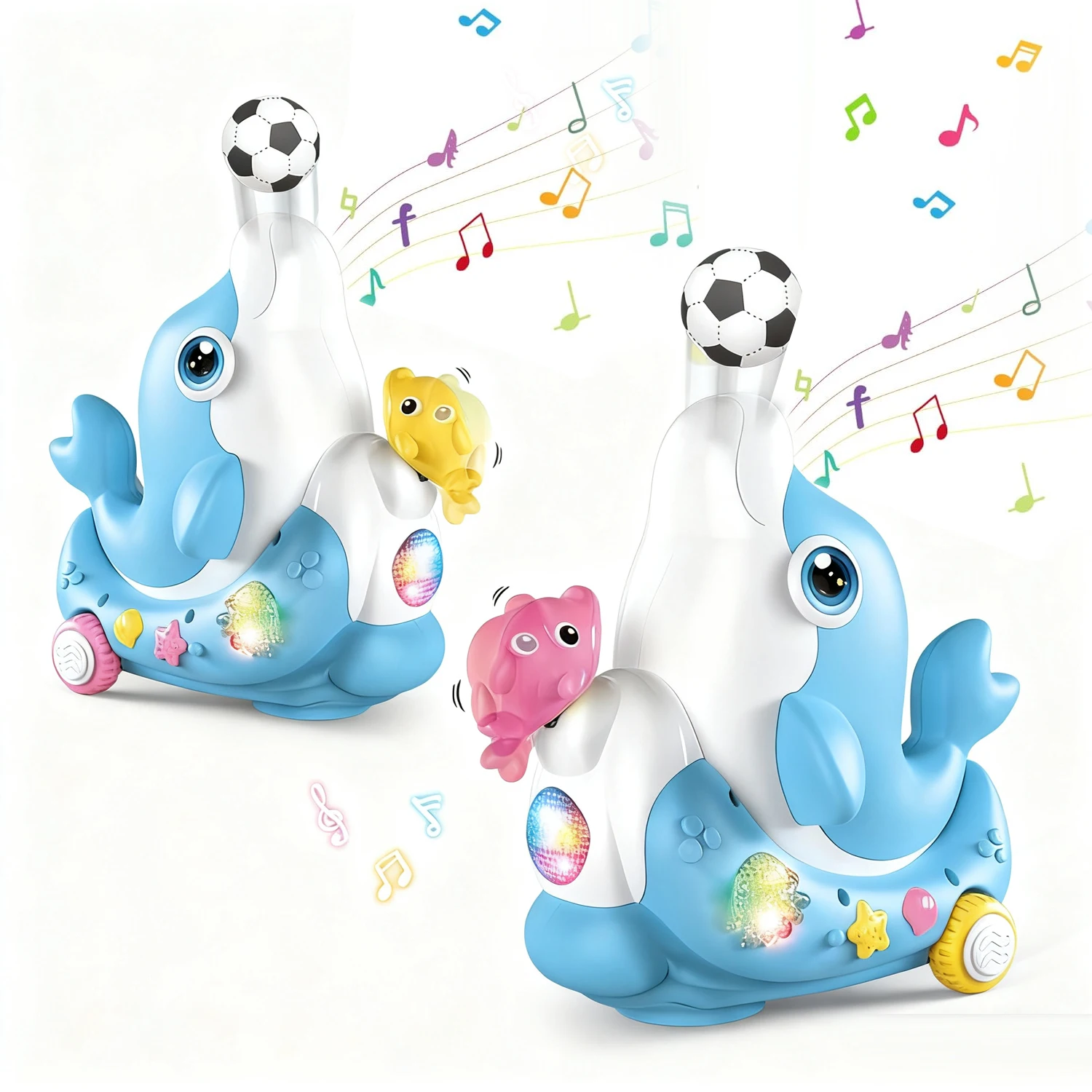 

Musical Walking Dolphin Ball Toys for Kid Musical Toy with LED Light Music Sensory Activity Toys Learning Educational Toys