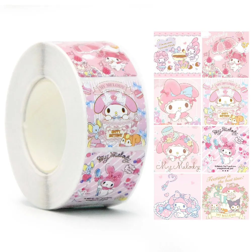 500Pcs Sanrio Stickers Kawaii Hello Kitty Melody Kuromi Cinnamoroll Graffiti Decals Kid Toy Cute Cartoon Decoration Gift