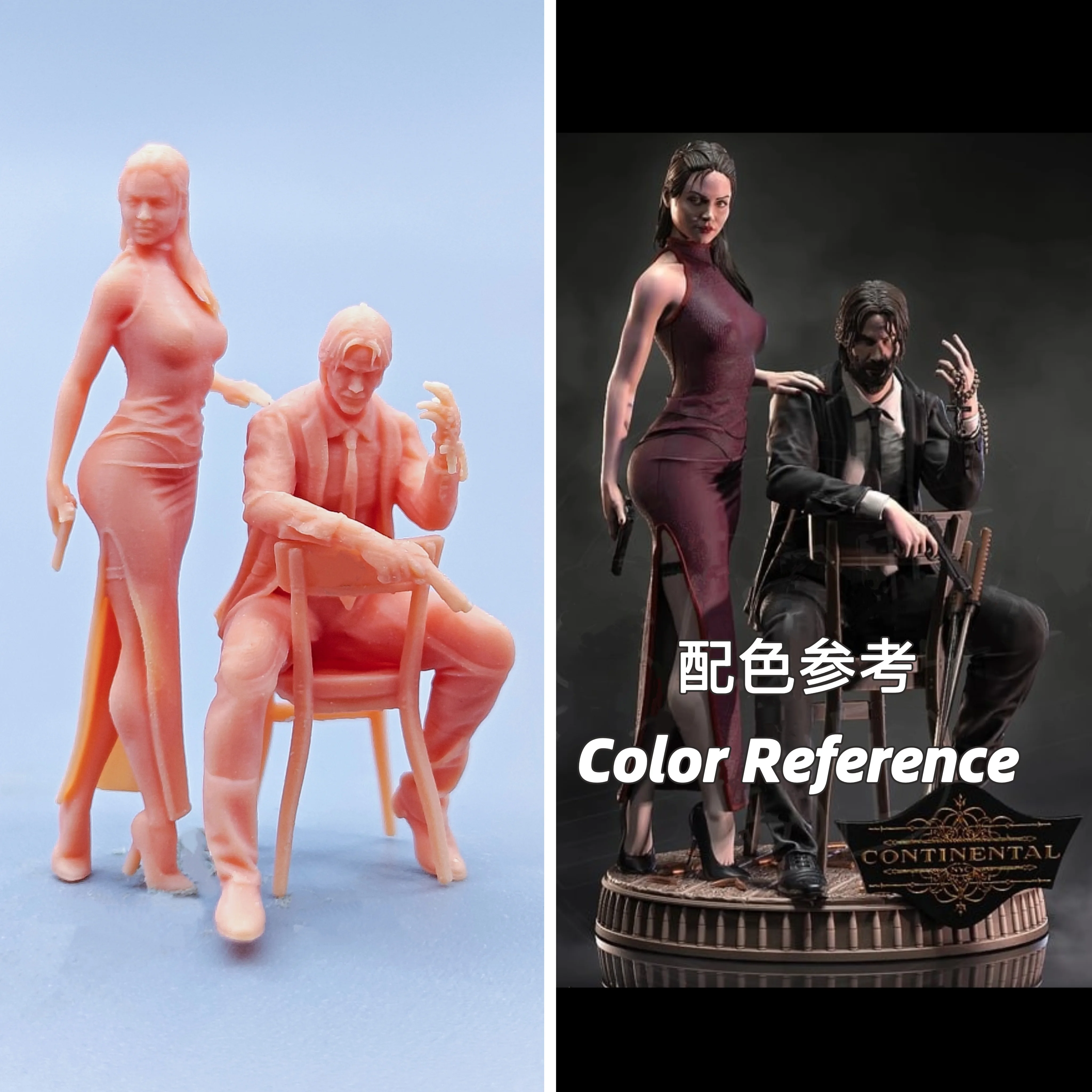 1/64 1/43 фигурки масштабная модель убийца из смолы для мужчин и женщин неокрашенные миниатюры диорама ручная роспись D504 D505