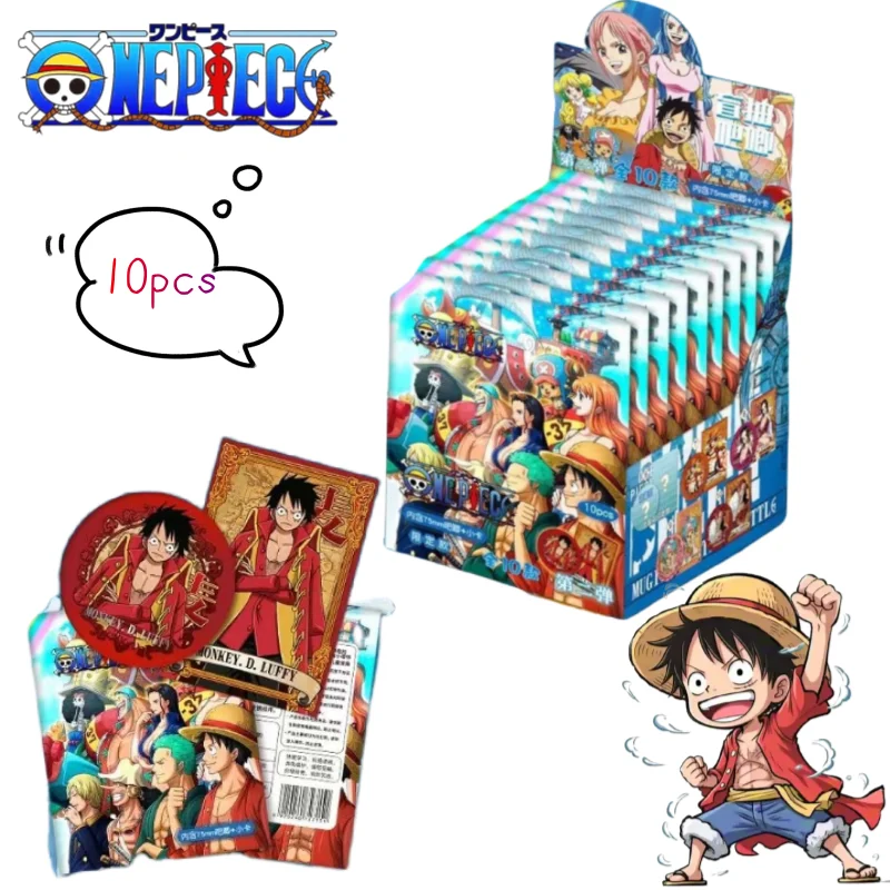 Caja ciega sorpresa de One Piece Luffy Zoro Nami, insignia de mercancía creativa de alto valor y juego de tarjetas para estudiantes, caja de regalo de sorteo de la suerte