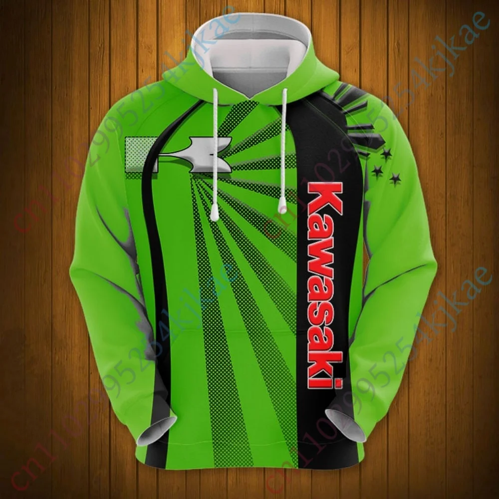 

Kawasaki Hoodies For Men Clothing Sport Hooded sweatshirt Casual Hooded zip-up Sweatshirt Long sleeve Streetwear Harajuku Unisex